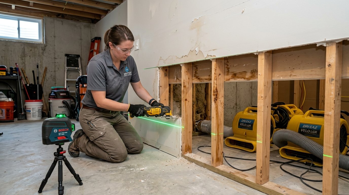 USA Water Damage Restoration Sanford - 2 Foot Flood Cut